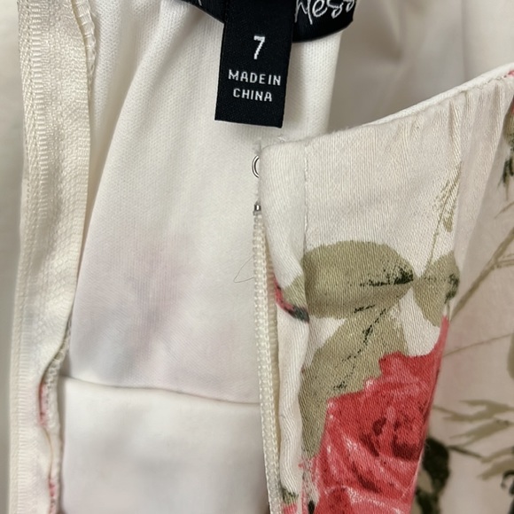 Speechless Womens Juniors Floral Fit & Flare Halter Dress Ivory 7 - Picture 12 of 16